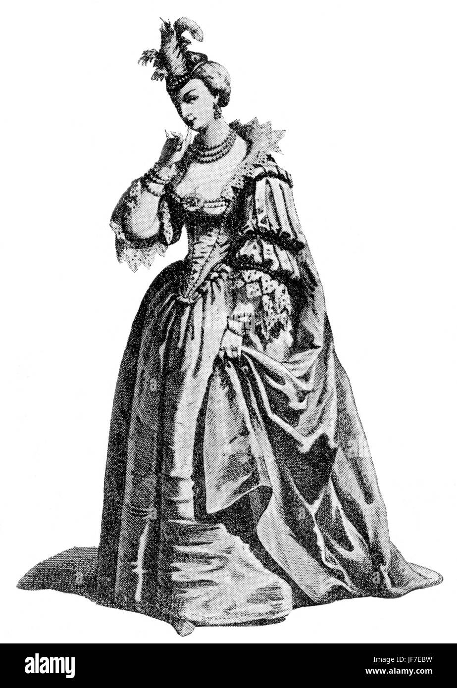 Isabella Andreini - Ritratto dell'attrice italiana e scrittore. 1562 - 10 luglio 1604. Foto Stock