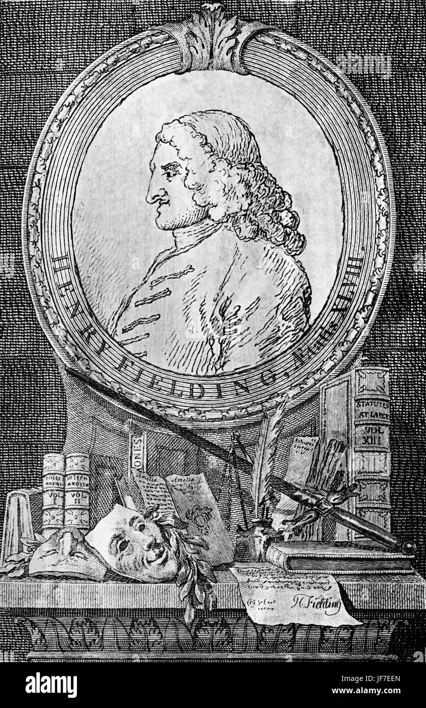 Henry Fielding - 48 anni. Romanziere inglese e drammaturgo: 22 Aprile 1707 - 8 ottobre 1754. Dopo che la stampa da James Basire. Foto Stock