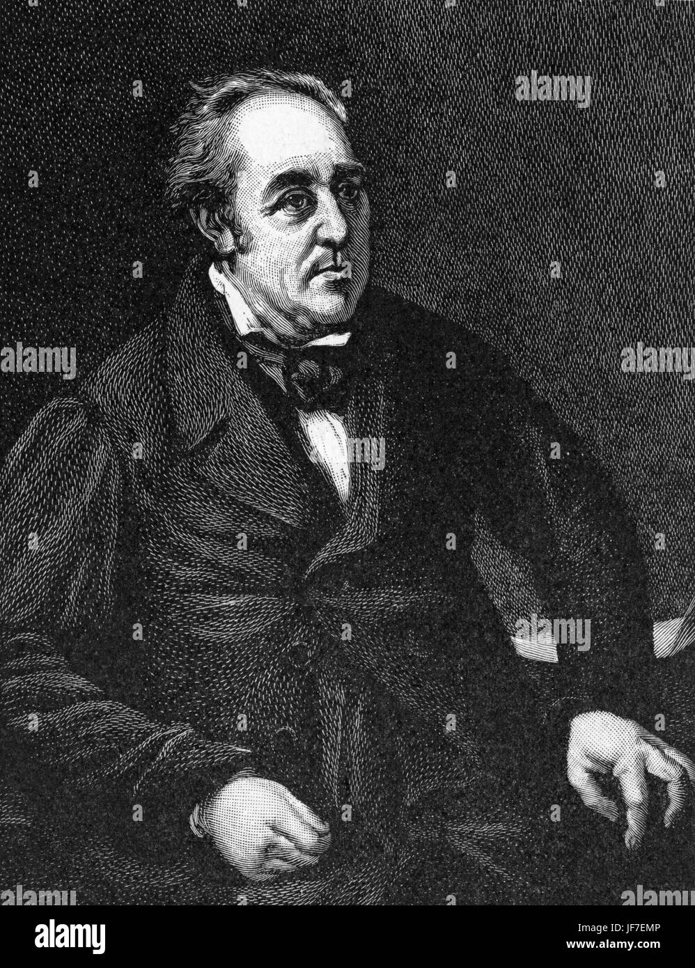 Walter Savage Landor: inglese lo scrittore e poeta, 30 Gennaio 1775 - 17 settembre 1864. Dopo il ritratto da W Fisher. Foto Stock