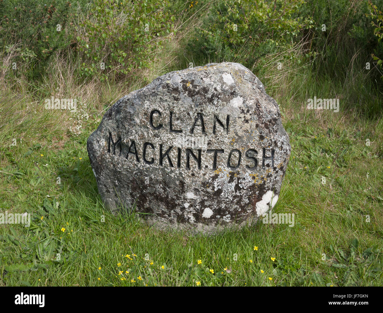 Il campo di battaglia di Culloden vicino a Inverness, Scotland, Regno Unito. Foto Stock