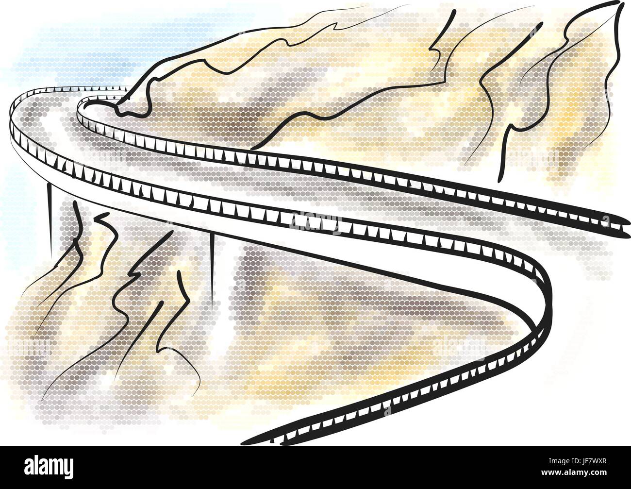 Blue Ridge Parkway abstract illustrazione vettoriale su sfondo multicolore Illustrazione Vettoriale