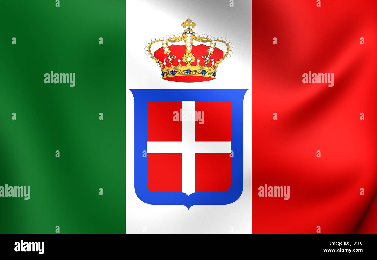 Regno di bandiera dell'Italia (1861-1946). Close up. Foto Stock