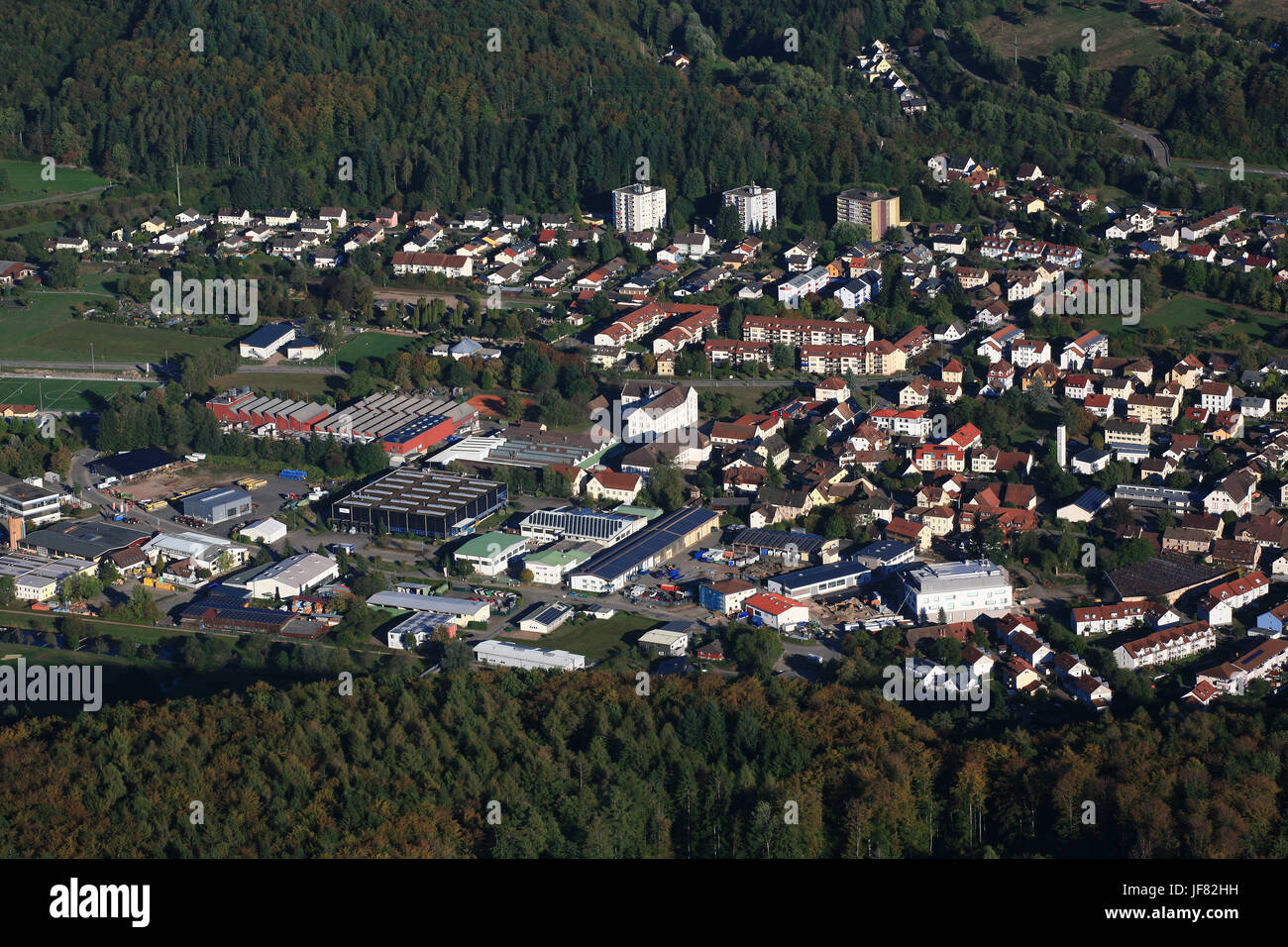 Area industriale di Schopfheim Fahrnau Foto Stock