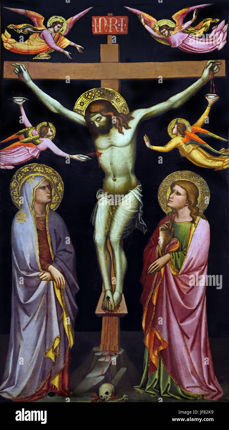 Crocifissione 1395 Niccolò di Pietro Gerini (c. 1340 - 1414) era un pittore italiano del periodo tardo gotico, Firenze Italia. Foto Stock