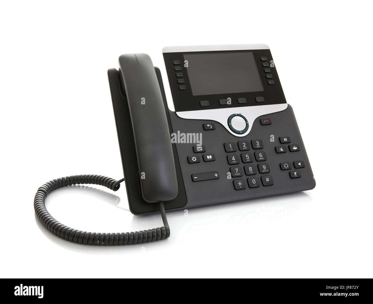 Moderno Business Office IP Telefono su sfondo bianco Foto Stock