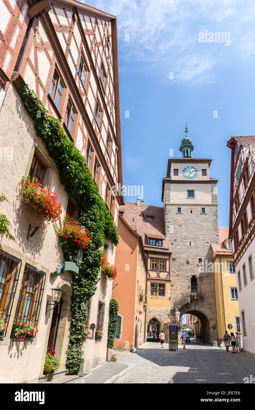Rothenburg ob der Tauber, Franconia, Baviera, Germania Foto Stock
