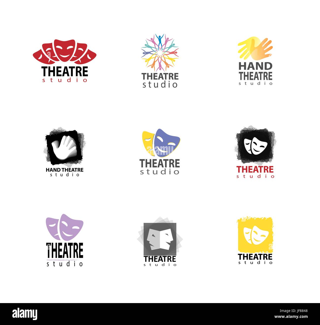 Gruppo di Studio Teatro Logo Design Illustrazione Vettoriale