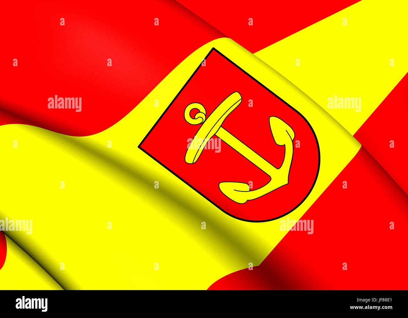 Bandiera di Ludwigshafen am Rhein, Germania. Foto Stock