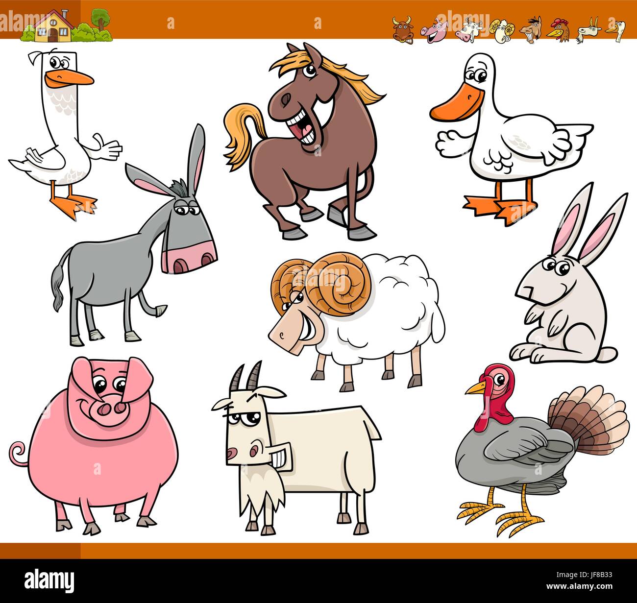 Gli animali della fattoria serie cartoon illustrazione Immagine e  Vettoriale - Alamy