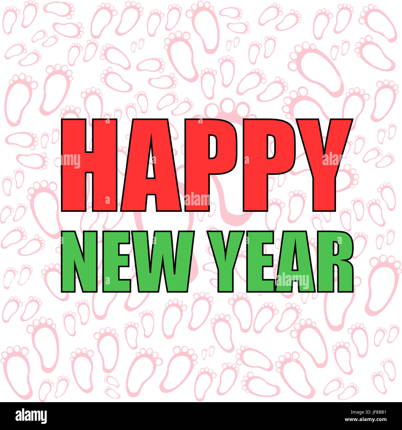Felice anno nuovo lettering biglietto di auguri Foto Stock