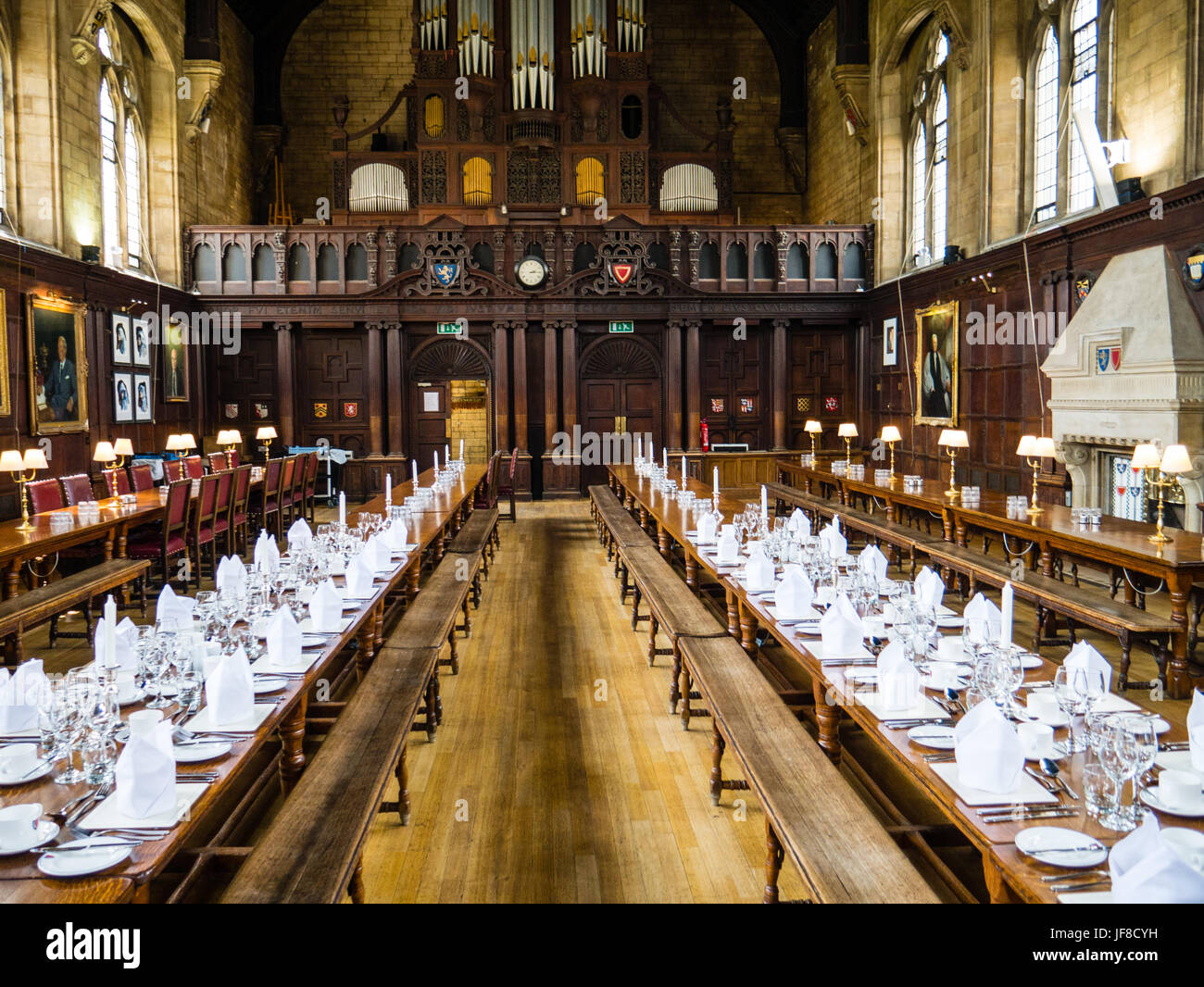 Sala da pranzo, Balliol College di Oxford, Oxfordshire, Inghilterra, Regno Unito, GB. Foto Stock