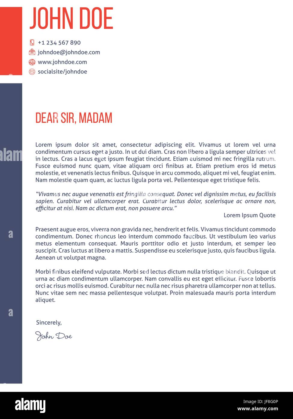 Semplicistico E Tuttavia Moderna Cover Letter Cv Modello Di Ripristino Immagine E Vettoriale Alamy