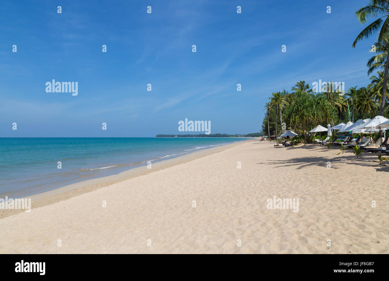 Khao Lak spiaggia di sabbia della Thailandia Panorama. Foto Stock