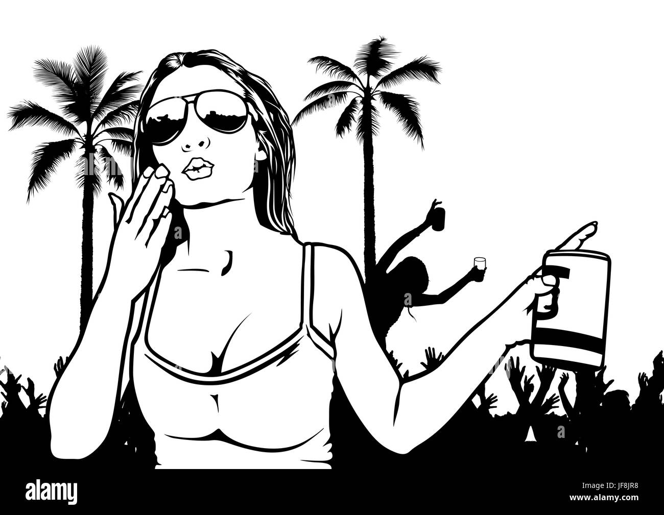 Tropical Dance Party Illustrazione Vettoriale