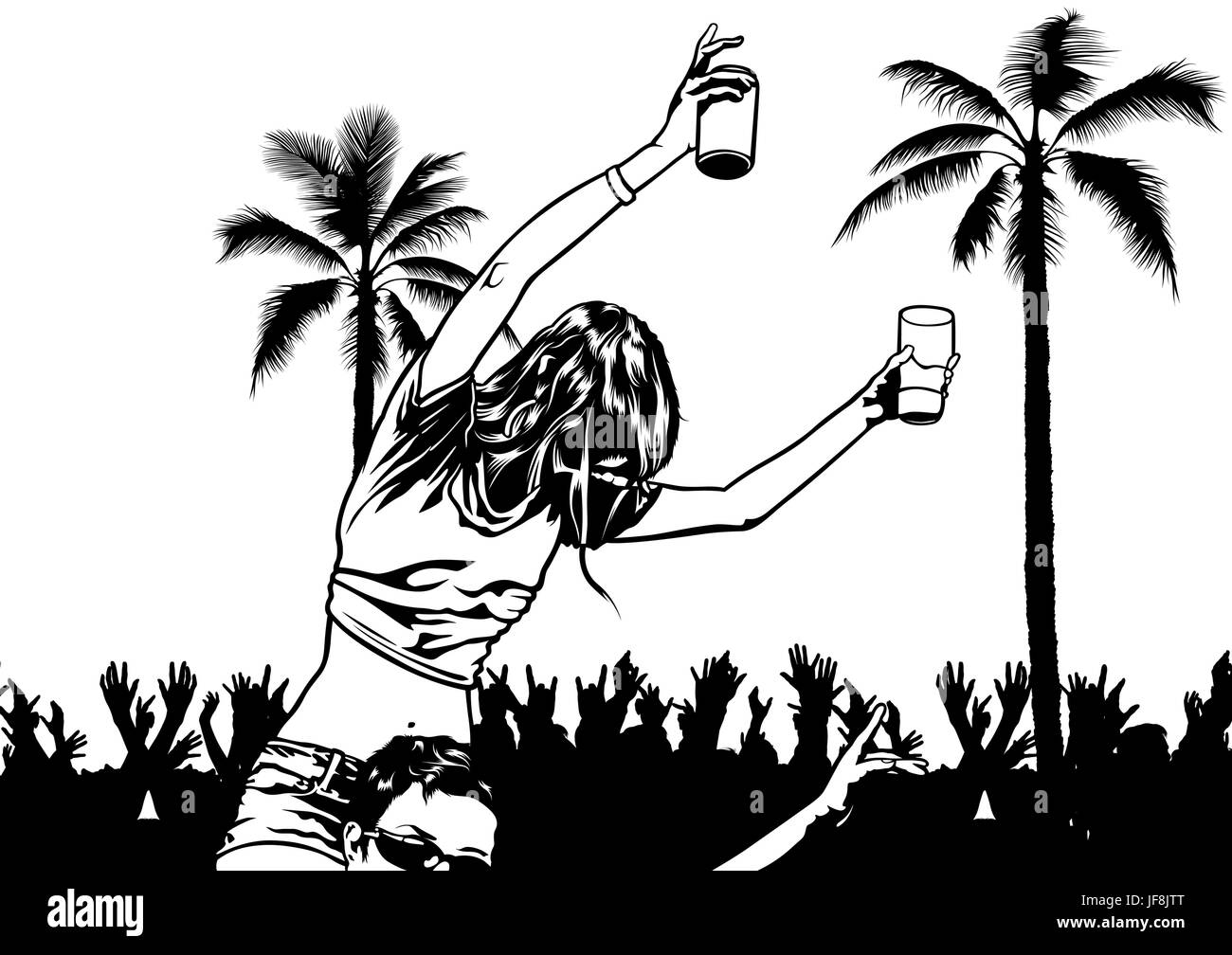 Tropical Dance Party Illustrazione Vettoriale