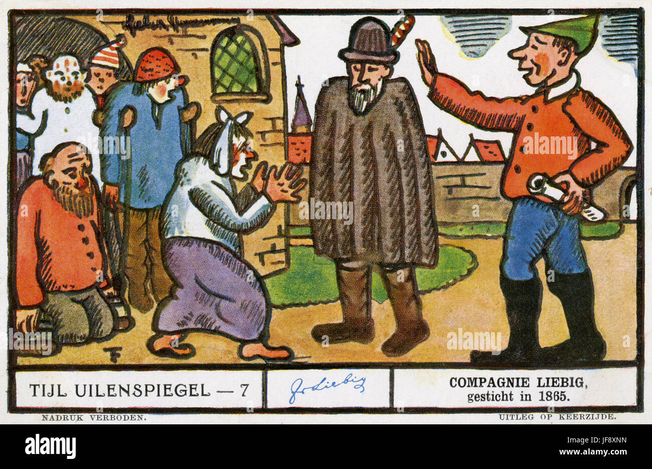 Fino a Eulenspiegel. Eulenspiegel il medico. Liebig collezionisti di card 1934 Foto Stock