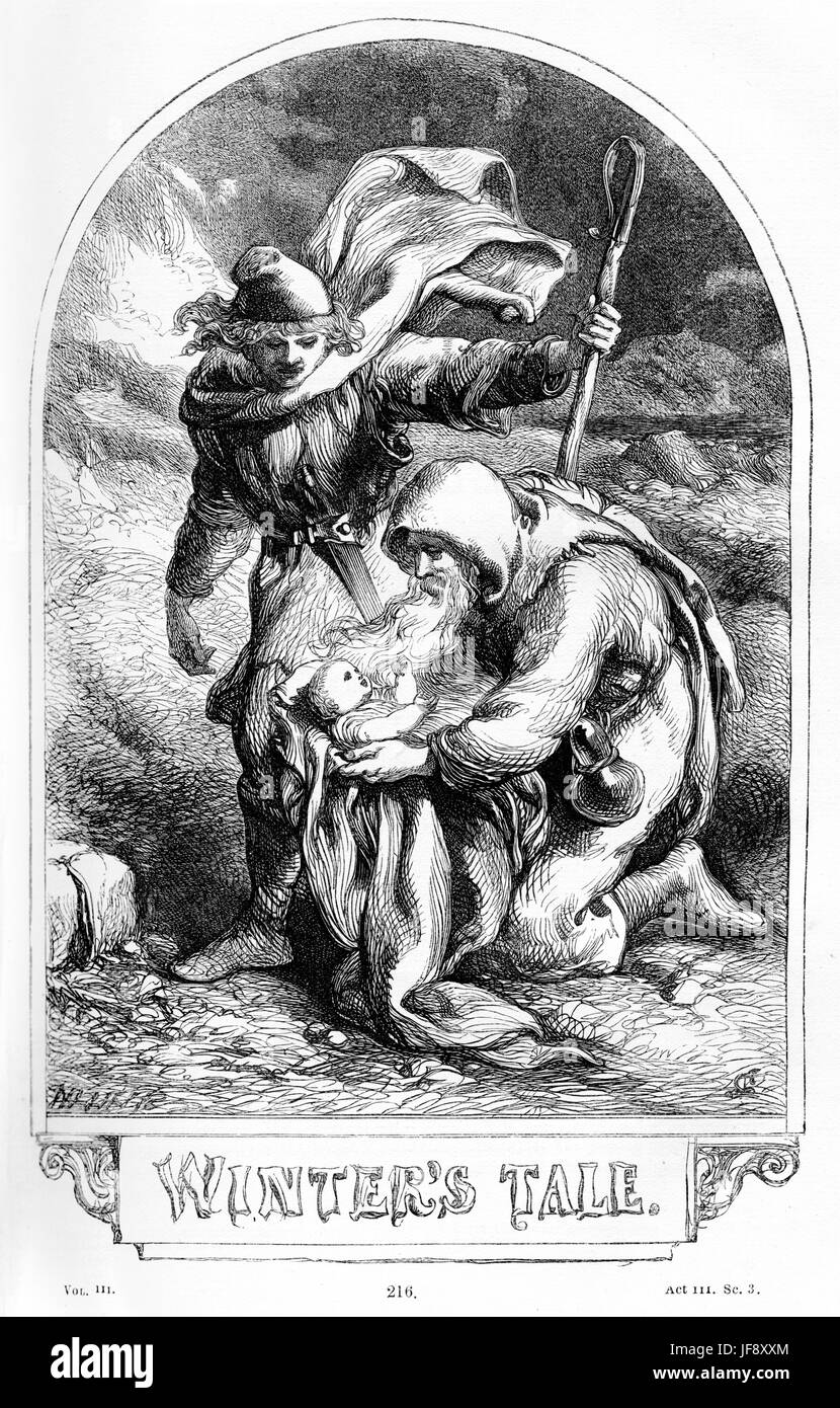 Un inverno da favola, giocare William Shakespeare (1564 - 1616). Pagina titolo illustrazione di John Gilbert (1817 - 1897). Foto Stock