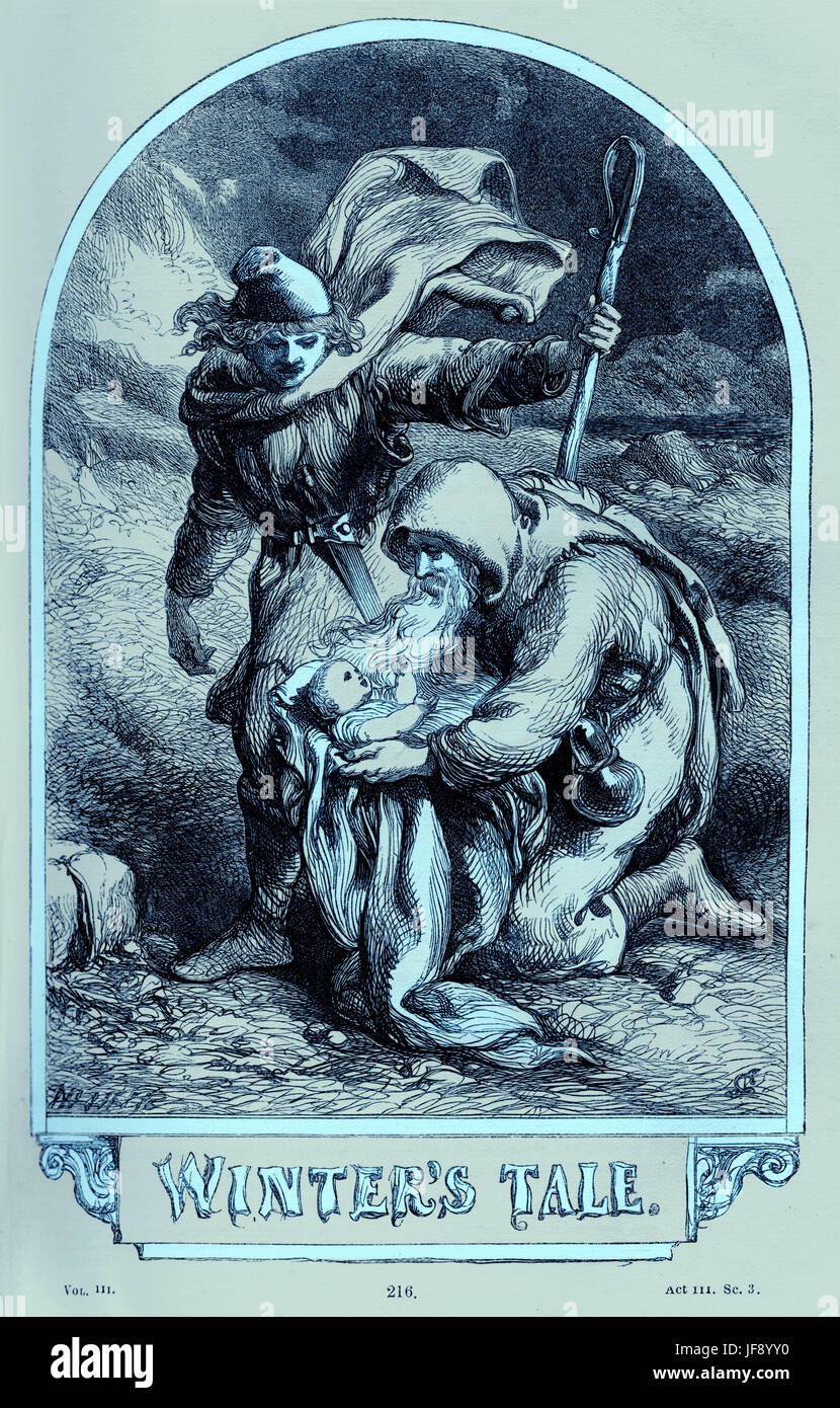 Un inverno da favola, giocare William Shakespeare (1564 - 1616). Pagina titolo illustrazione di John Gilbert (1817 - 1897). Foto Stock