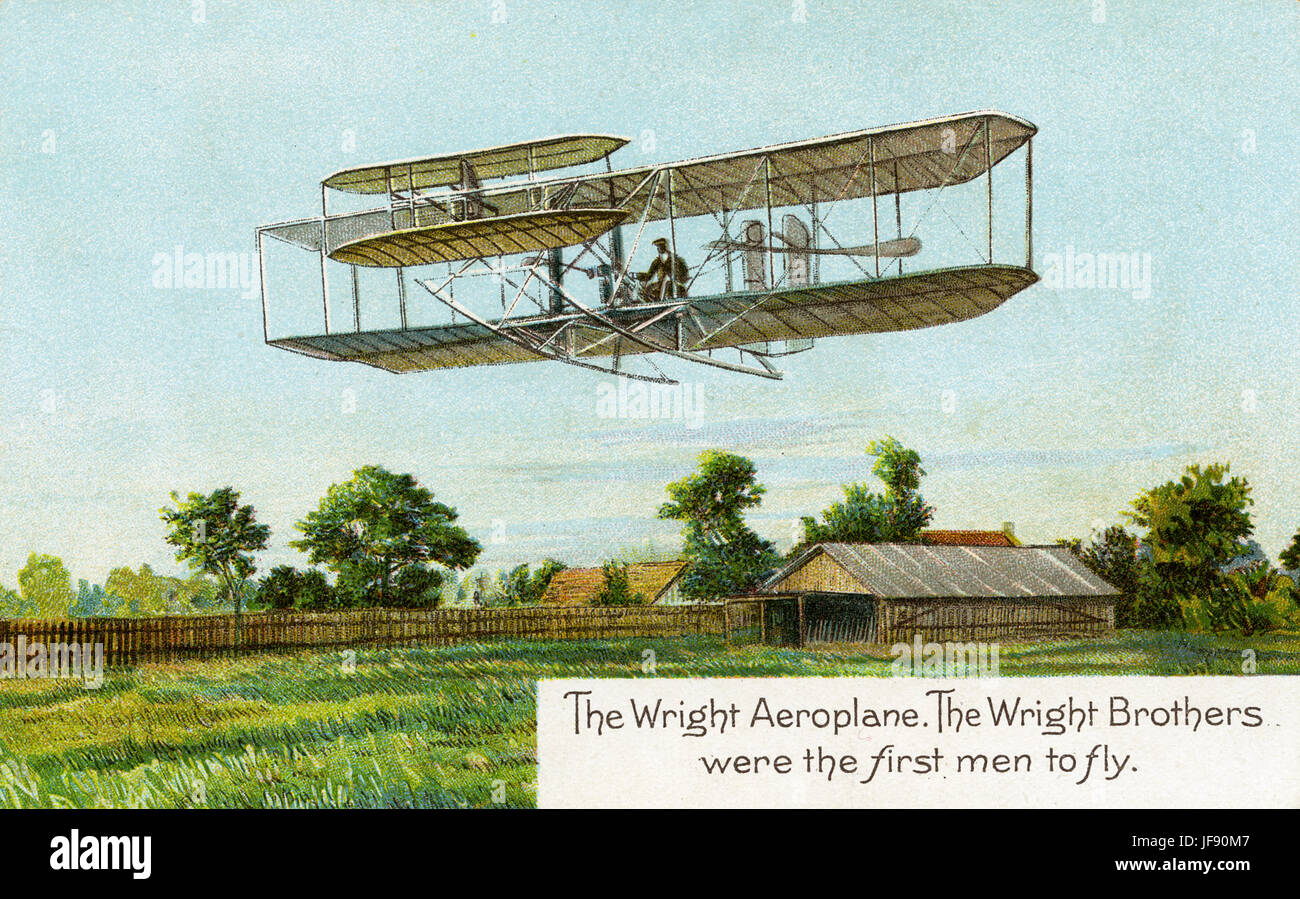 Wright Flyer, primo aereo di successo, costruito dai fratelli Wright Wilbur ed Orville, primo volo a motore 1904 Foto Stock