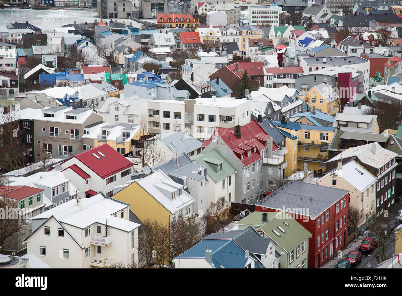 Vista aerea di Reykjavik, Islanda Foto Stock