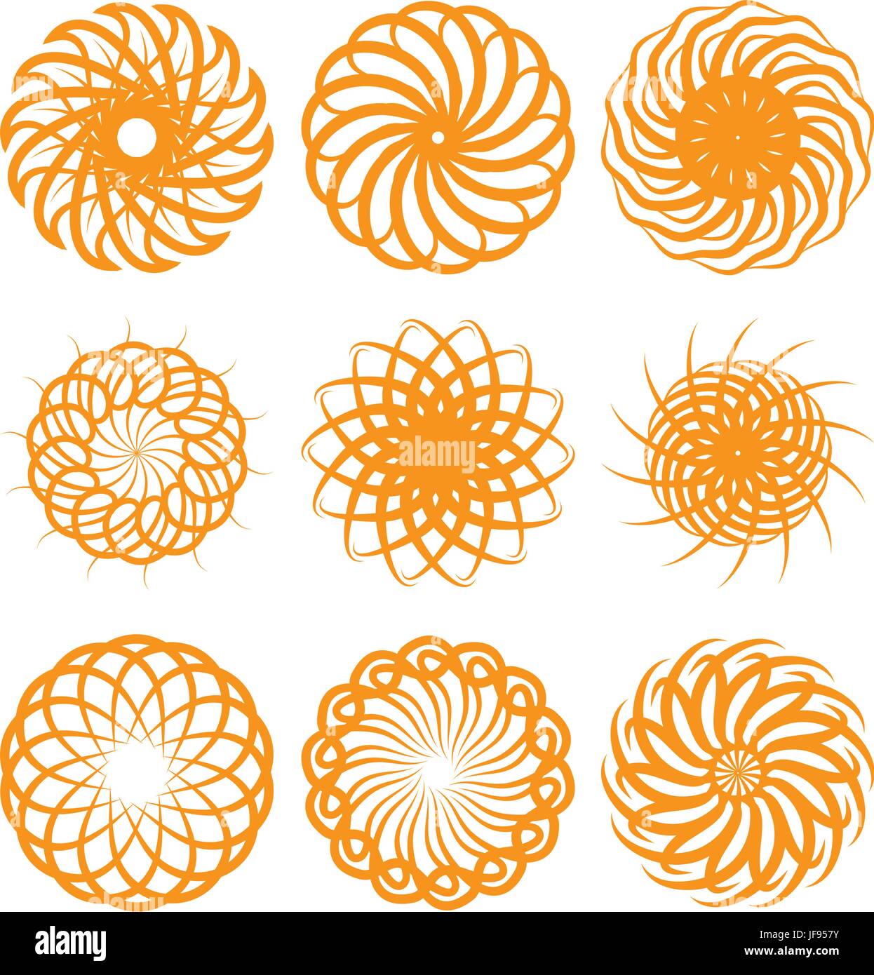 Set di vettore di ornamenti rotondo Illustrazione Vettoriale