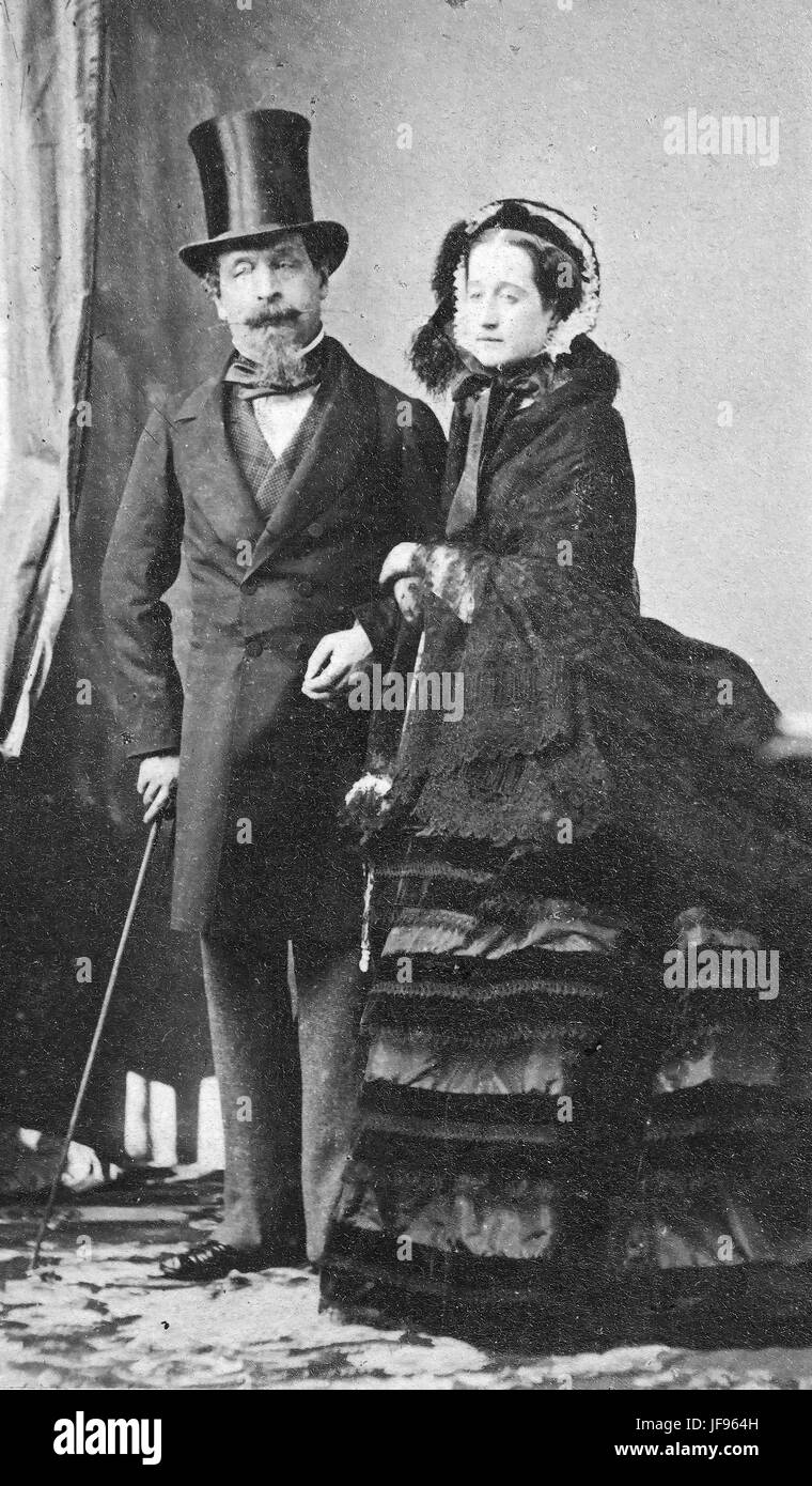 Napoleone III con la moglie Eugénie de Montijo circa 1870 Foto Stock