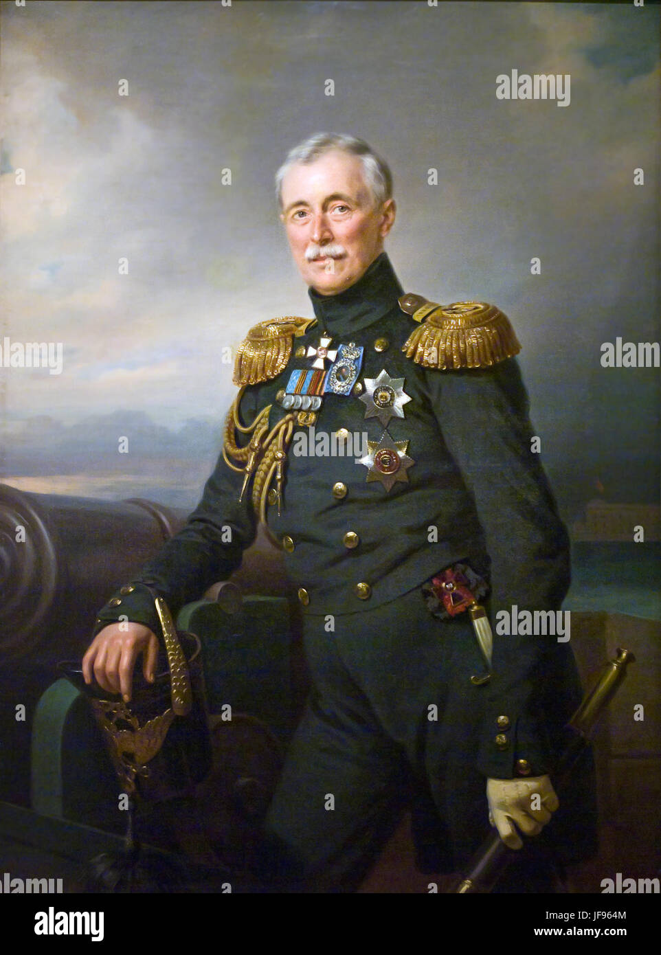 Il principe ALEXANDER MENŠIKOV (1787-1869) nobile finno-russa come aiutante generale dell'Imperial esercito russo nel 1851 Foto Stock