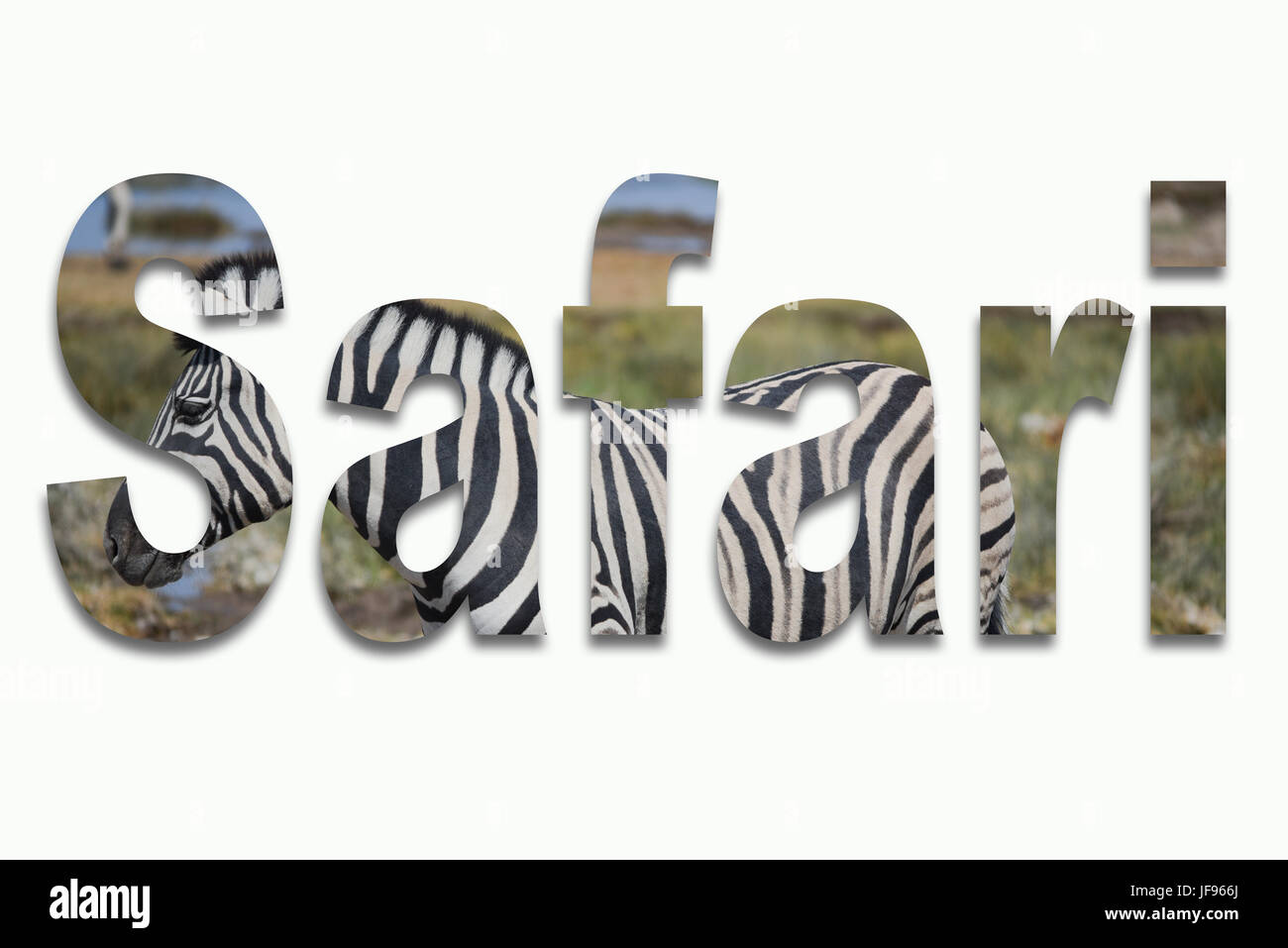 Africa e animali selvatici in un font Foto Stock
