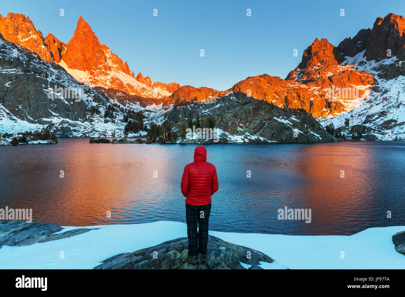 Minareto lago Foto Stock