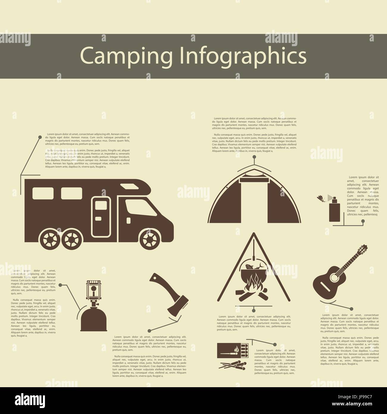 Camping Infographics Illustrazione Vettoriale