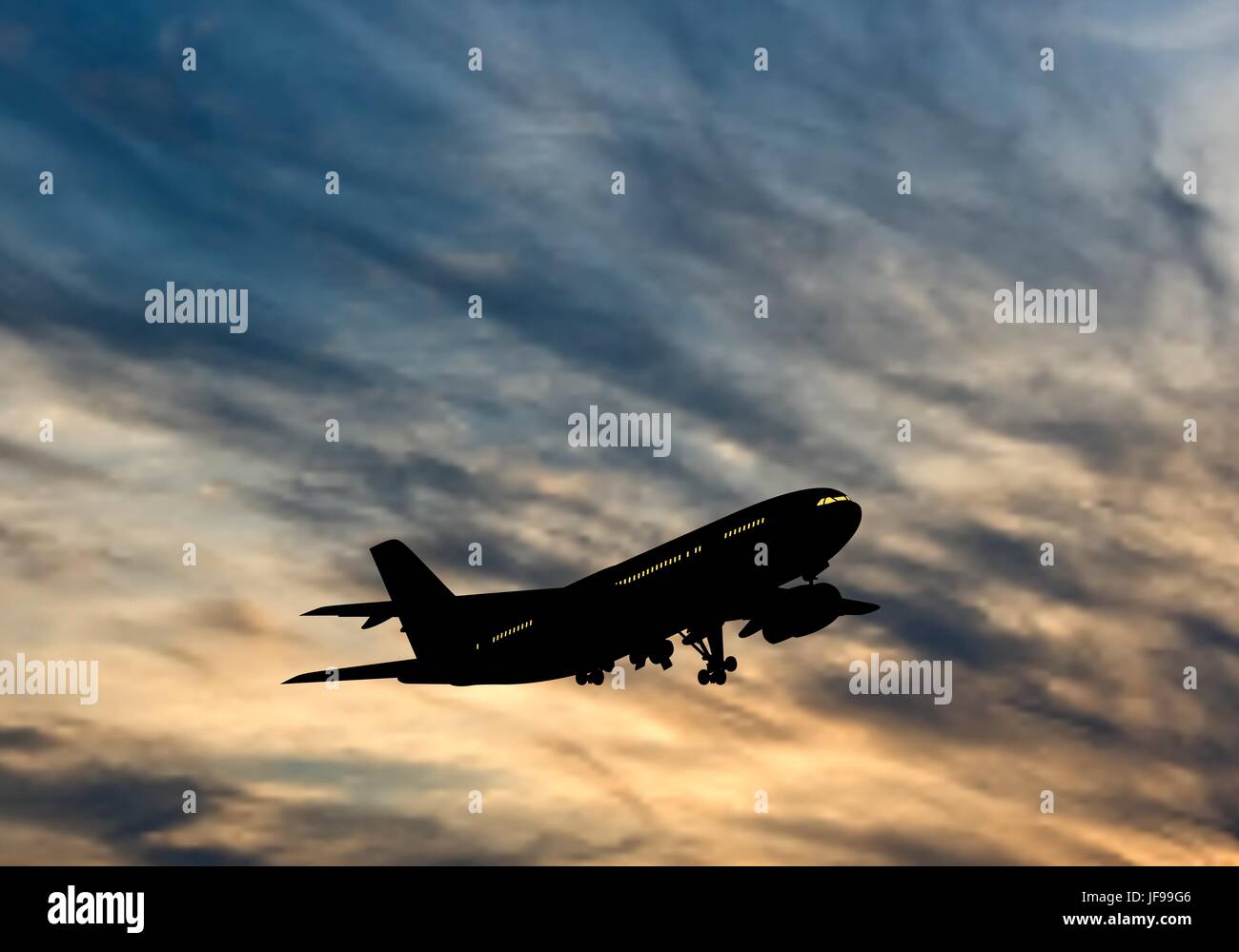 Aereo in cielo Illustrazione Vettoriale