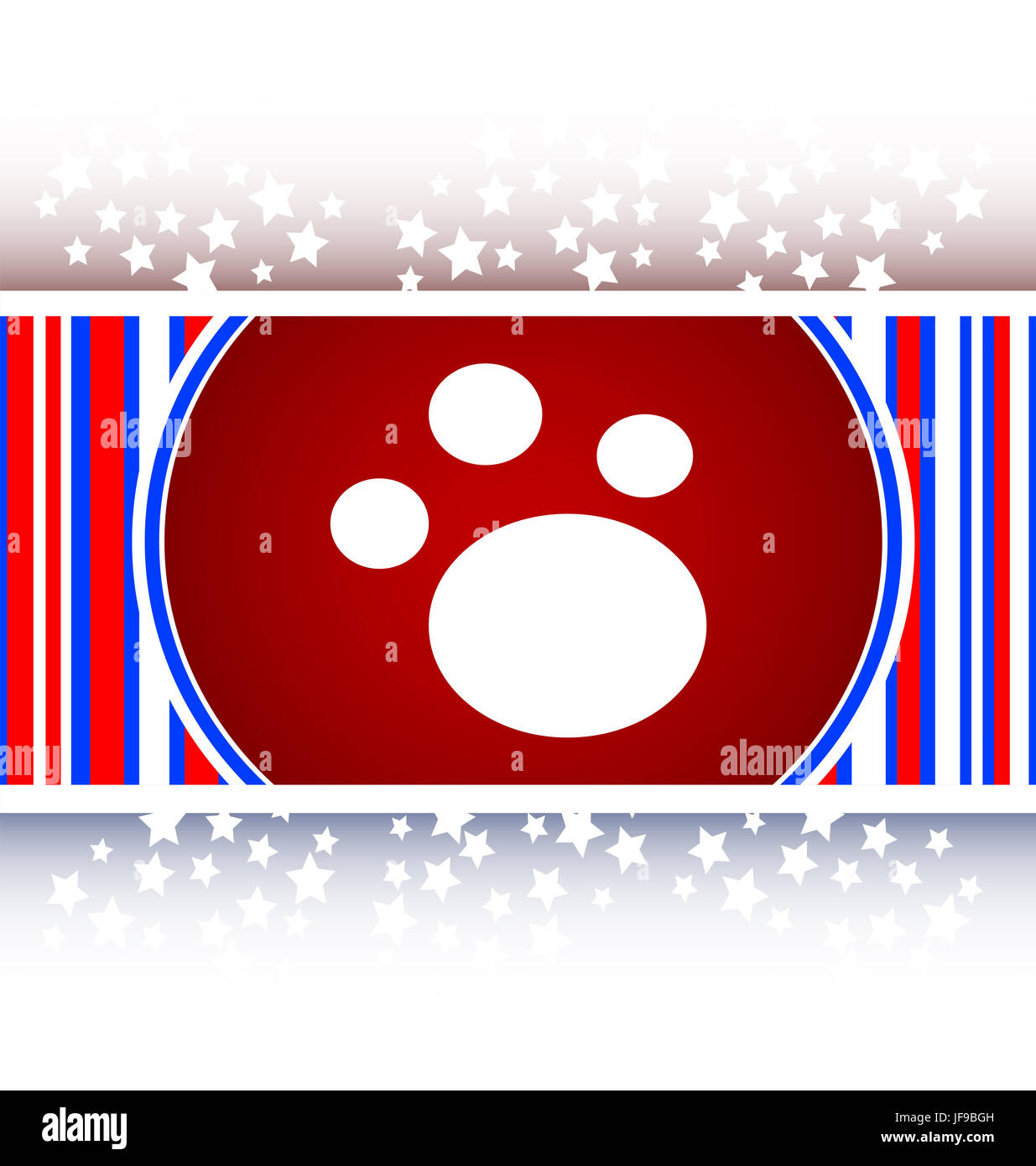 Footprint animale lucida icona web Foto Stock