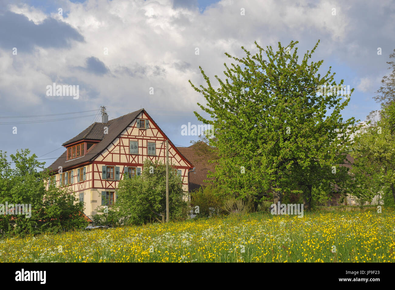 Case Half-Timbering in Wagrain, Germania Foto Stock