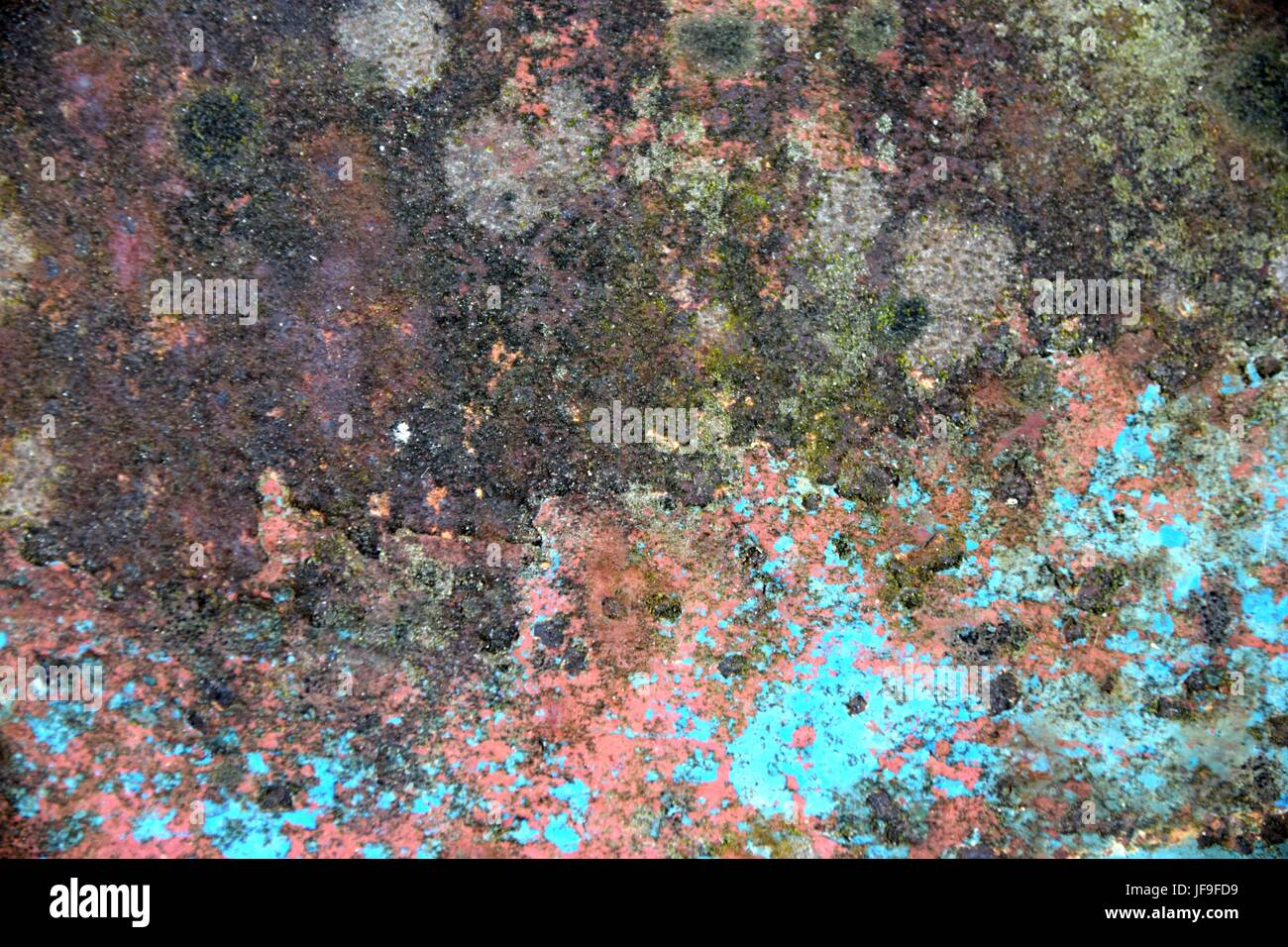 colorato metallo corroso testurizzato Foto Stock