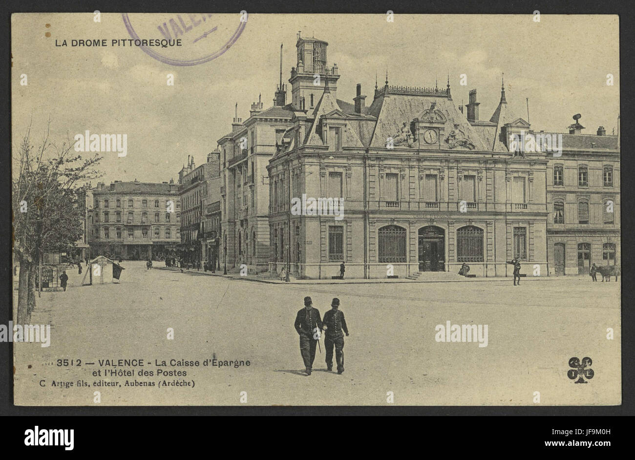 Valence - la cassa di risparmio e l'ufficio postale Foto Stock