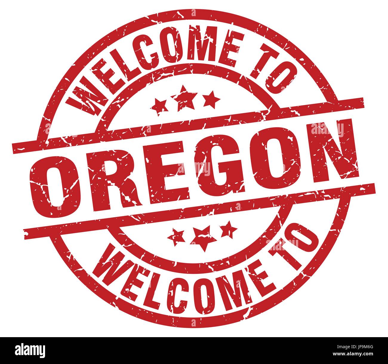 Benvenuti in Oregon francobollo rosso Illustrazione Vettoriale