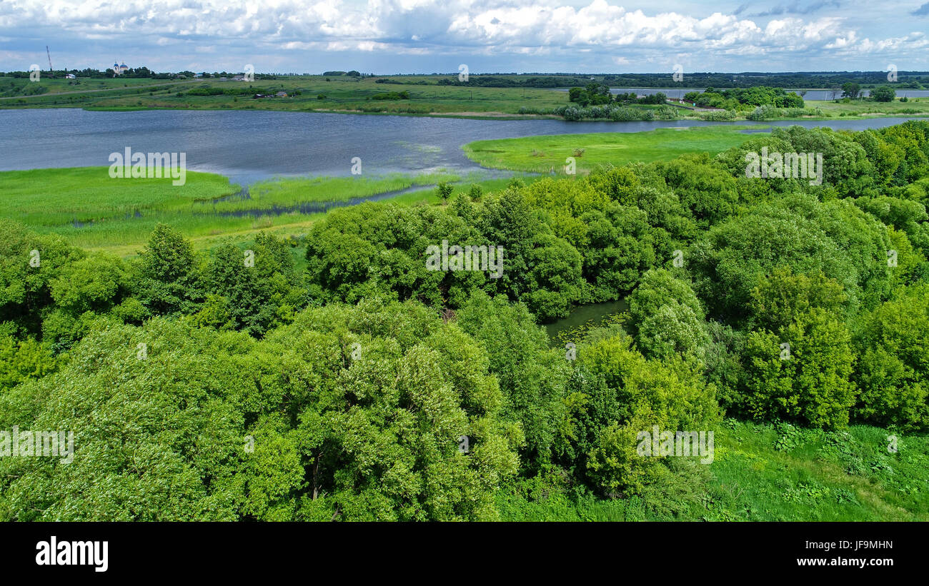 Top viev di stagno nella regione centrale in Russia Foto Stock