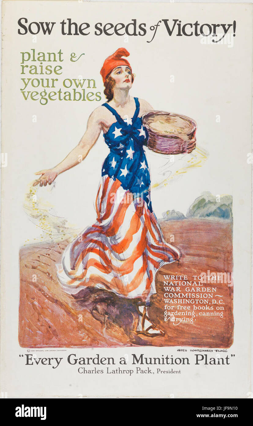 Sew the Seeds of Victory, prima guerra mondiale Propaganda Foto Stock