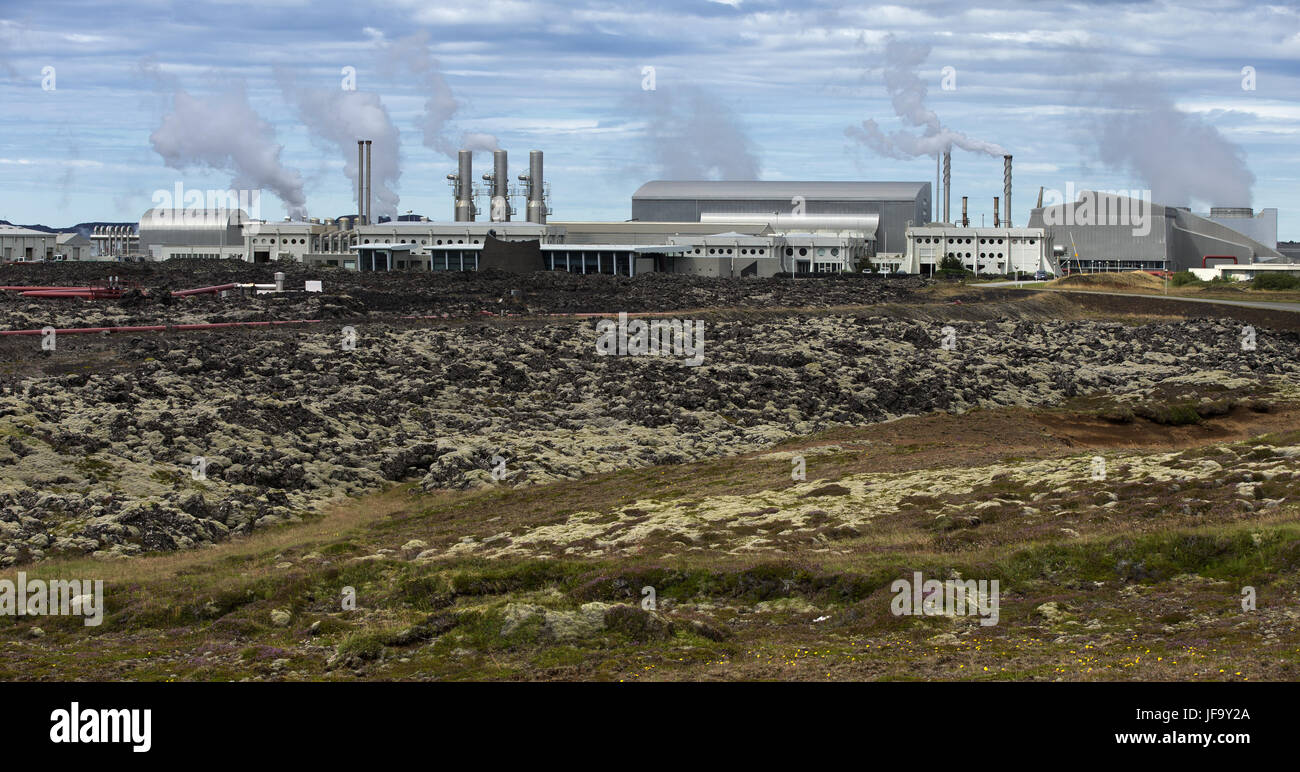 Stazione Elettrica Geotermica in Islanda Foto Stock