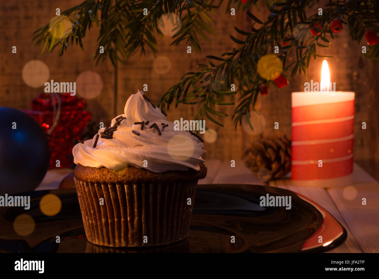 Muffin alla vigilia di Natale Foto Stock