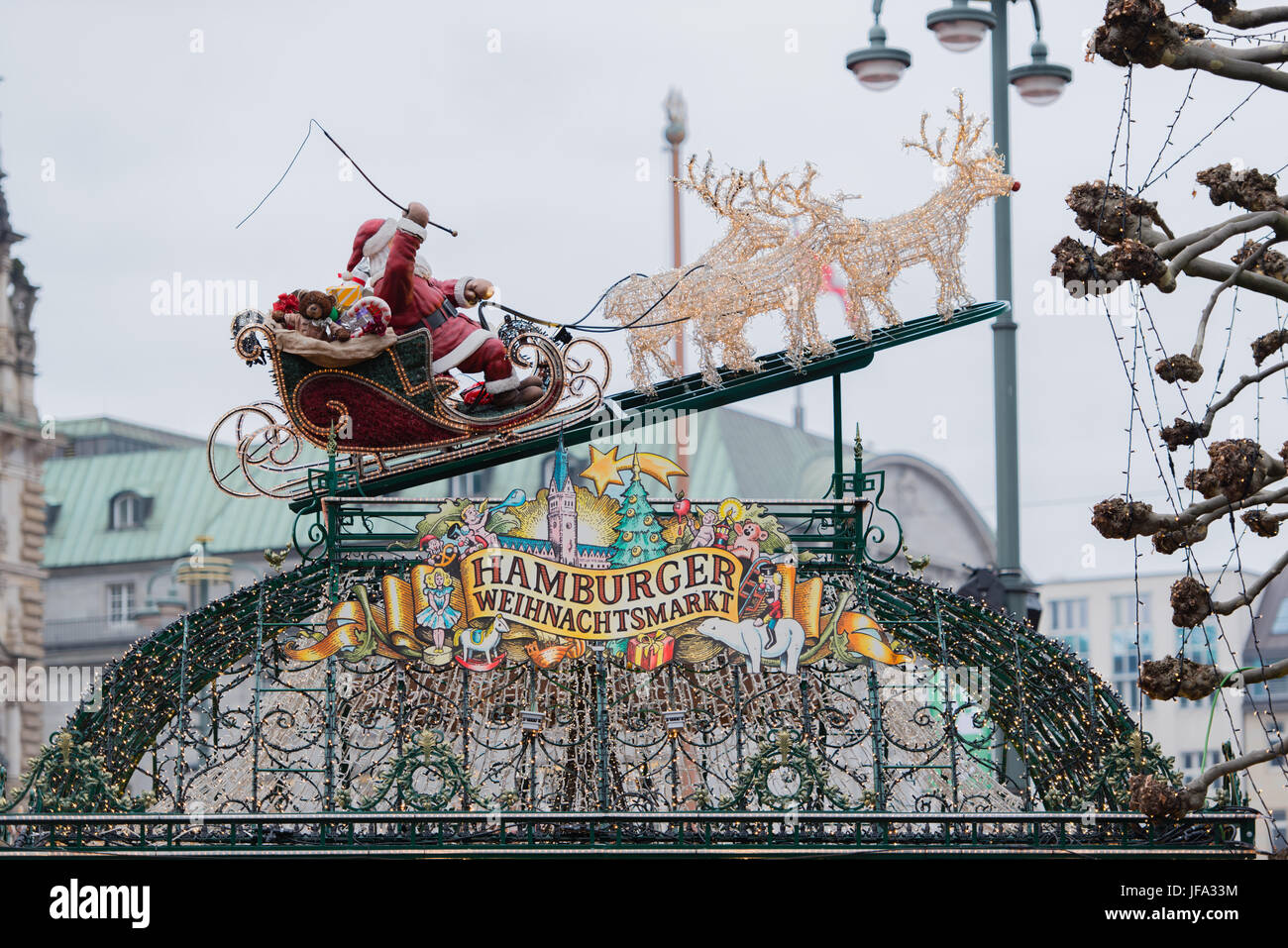 Mercatino di Natale di Amburgo Foto Stock