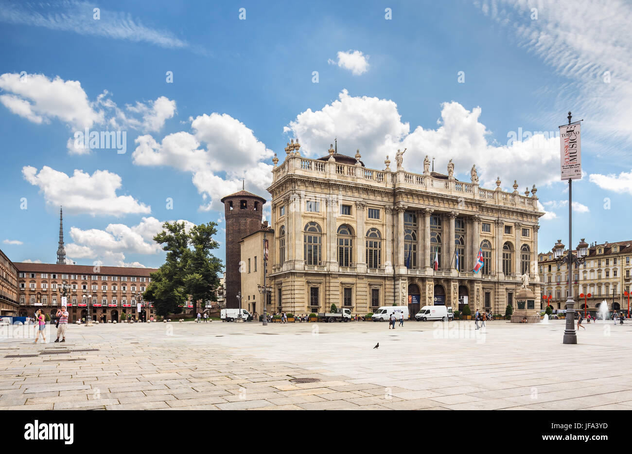 Piazza Castello a Torino Foto Stock