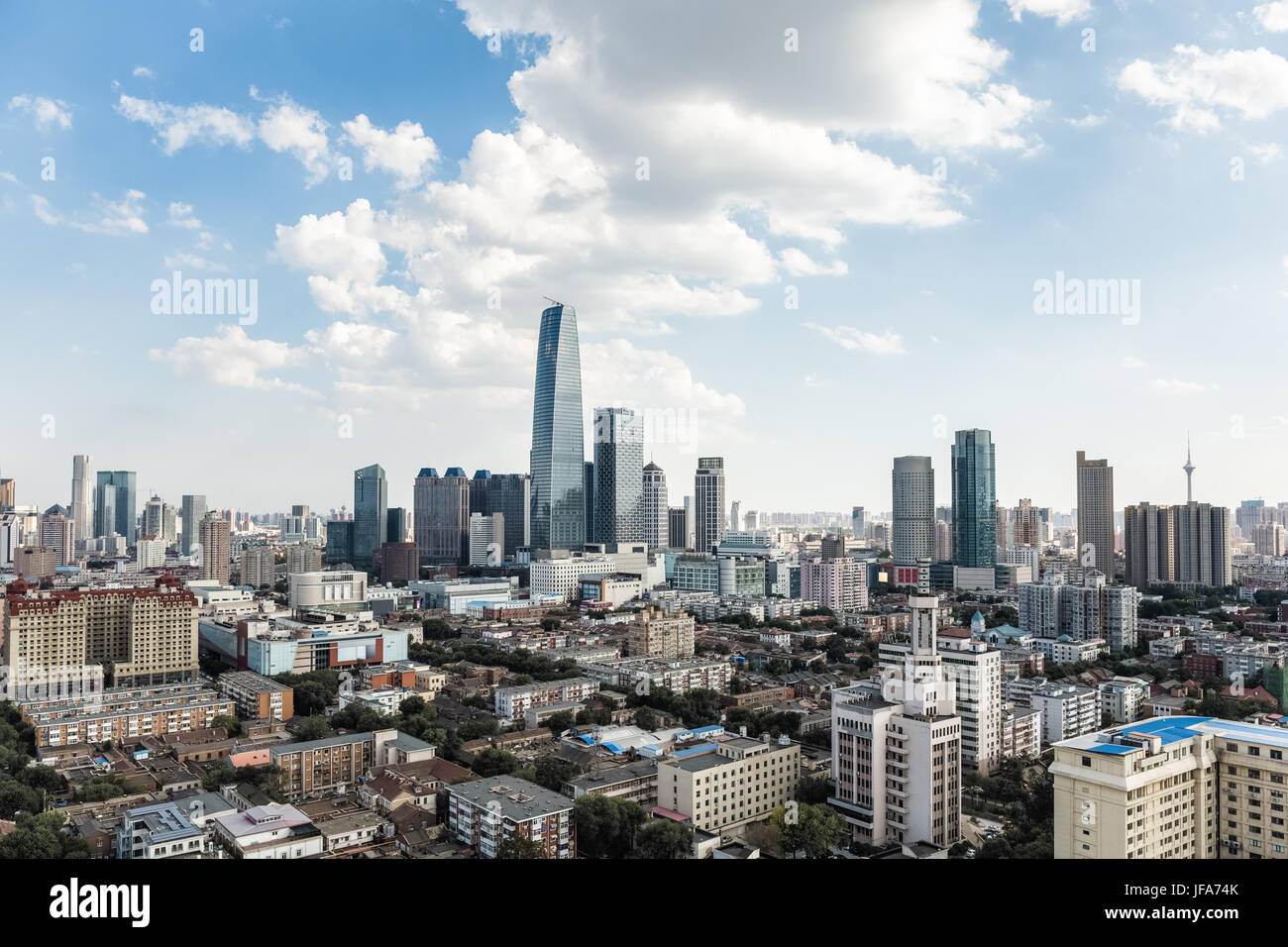 Moderno paesaggio urbano di Tianjin Foto Stock