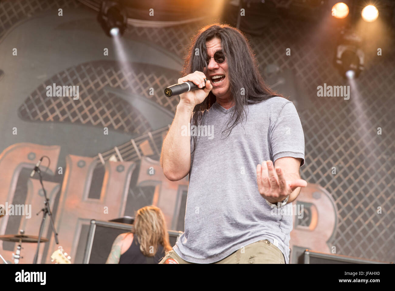 Milwaukee, Wisconsin, Stati Uniti d'America. Il 29 giugno, 2017. Contrassegnare la macellazione di macellazione si esibisce dal vivo presso Henry Maier Festival Park durante il Summerfest di Milwaukee, nel Wisconsin Credit: Daniel DeSlover/ZUMA filo/Alamy Live News Foto Stock