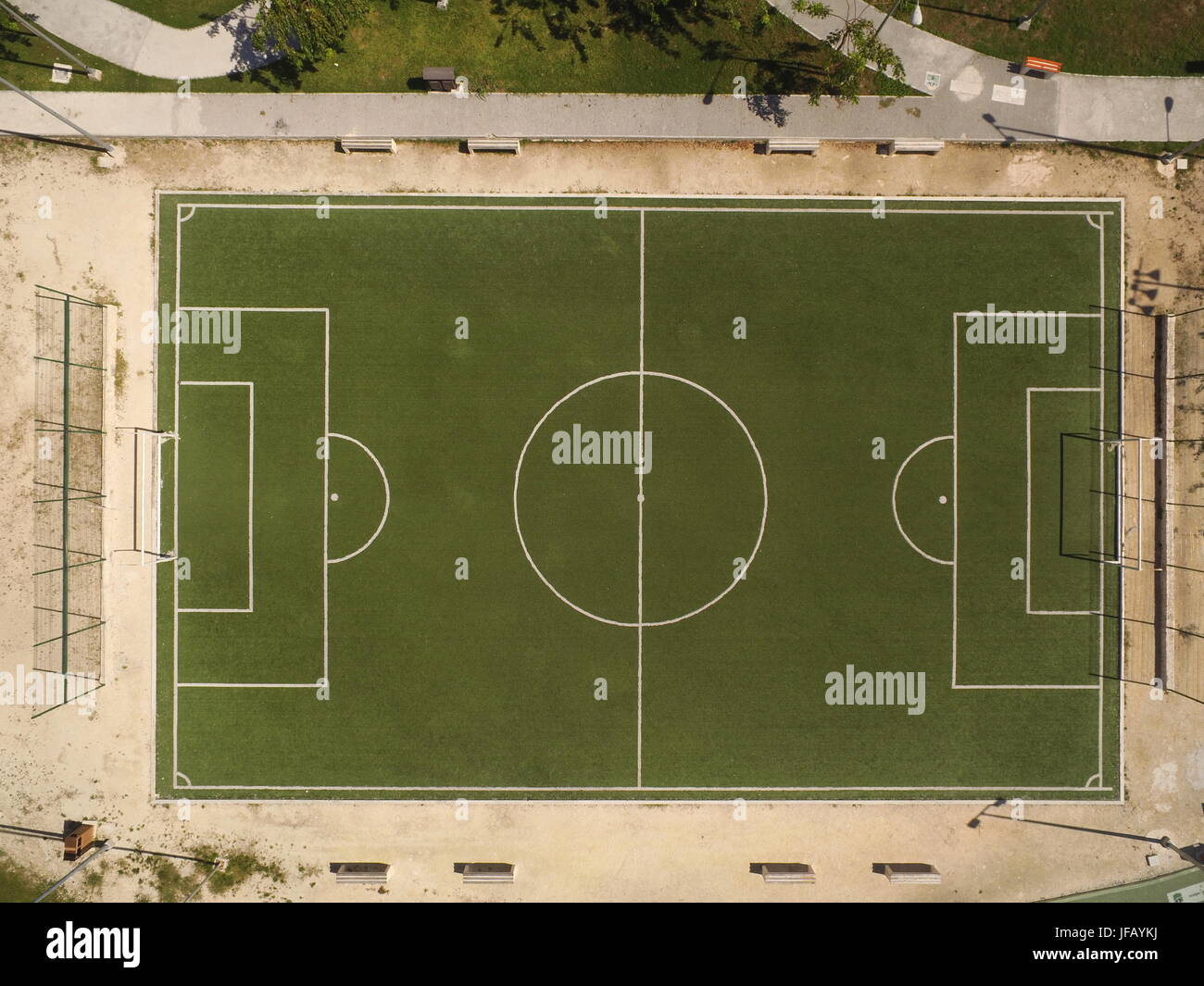 Vista aerea del soccer stadio sportivo di campo Foto Stock