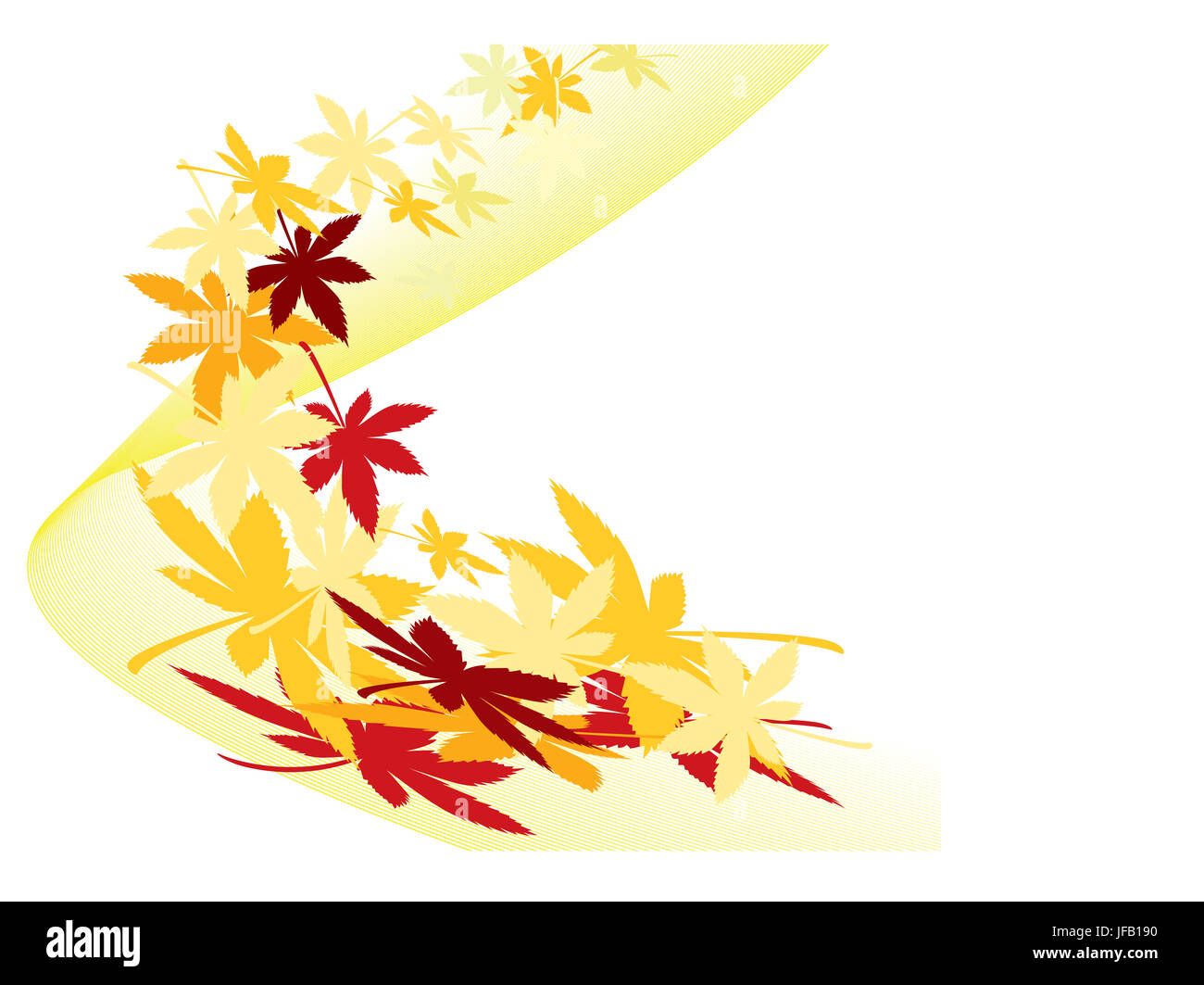 In autunno le foglie di acero con diverse tonalità di colori Foto Stock