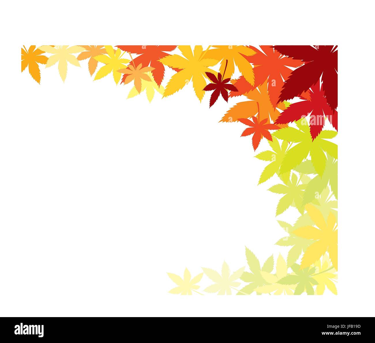 In autunno le foglie di acero con diverse tonalità di colori Foto Stock