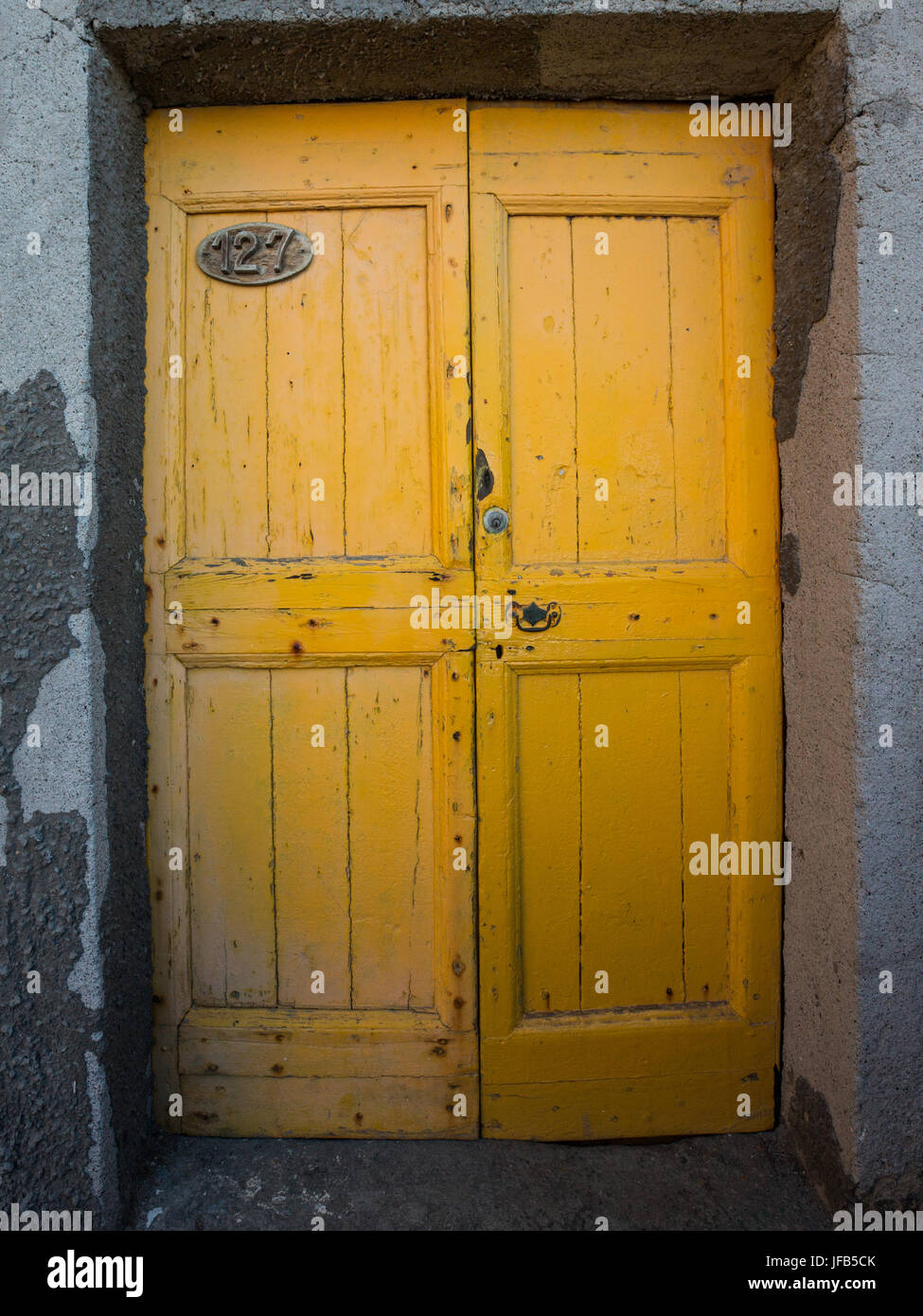 Le porte di Riomaggiore Foto Stock