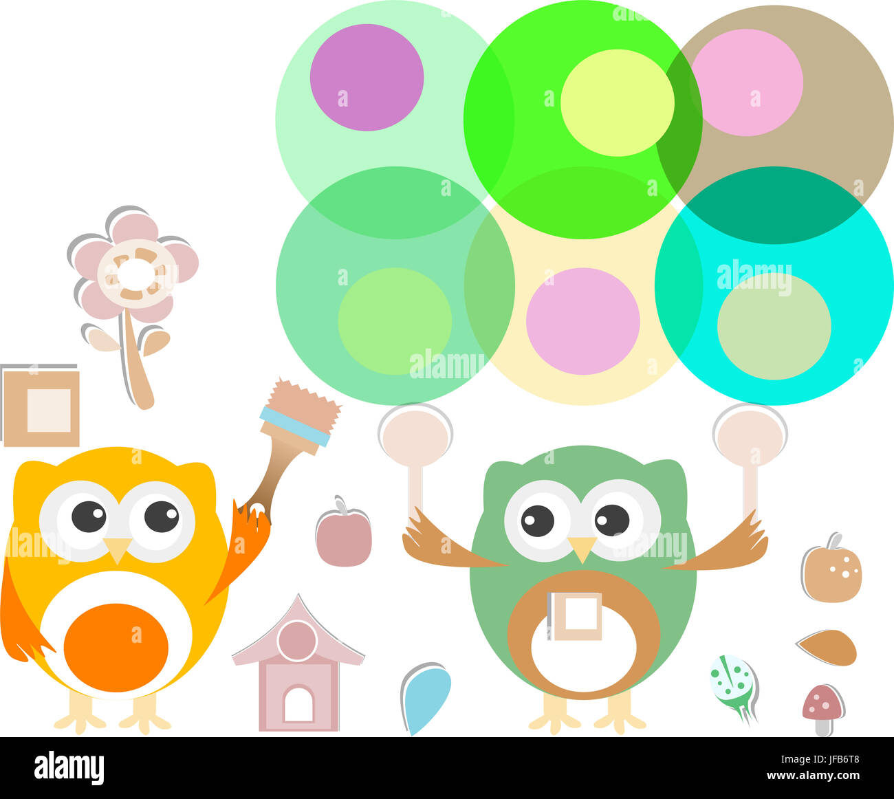 Due graziosi owl pittore Foto Stock