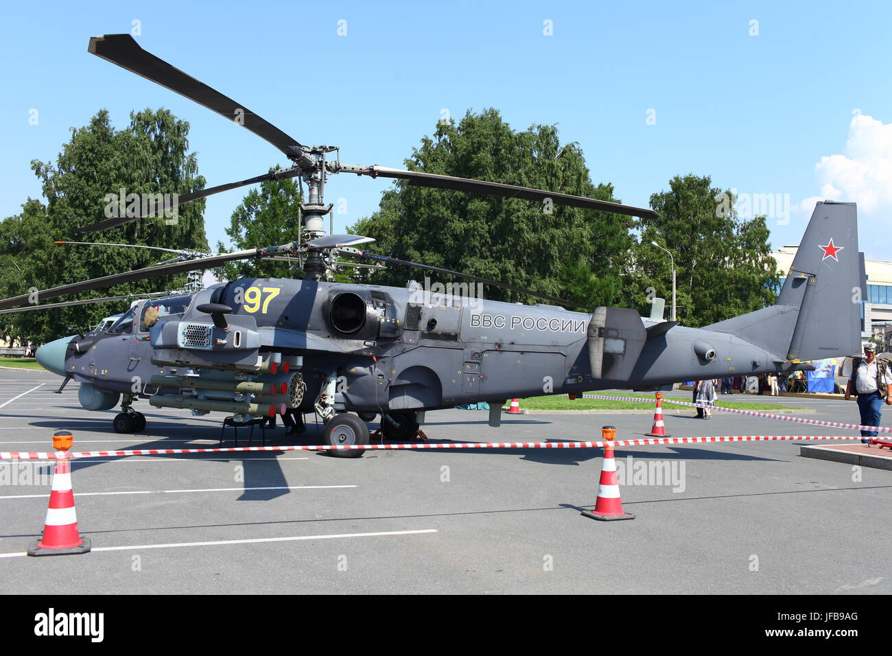 Elicottero d'assalto Ka-52 Alligator Foto Stock